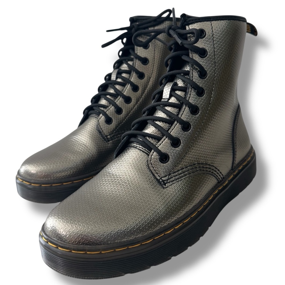 Dr Martens Zavala Metallic Alumix Hex Platform Combat Boots Size 8 - Picture 3 of 11